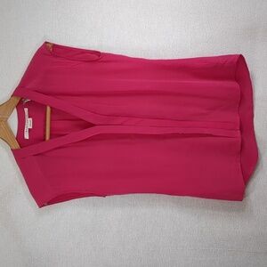 Max Studio Women's 100% Silk Sleeveless Blouse in Hot Pink Size XS